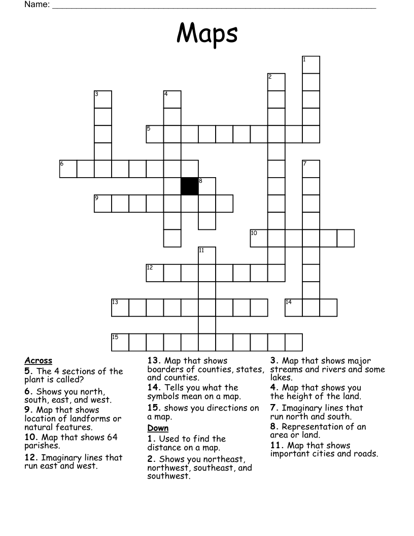 Maps Crossword
