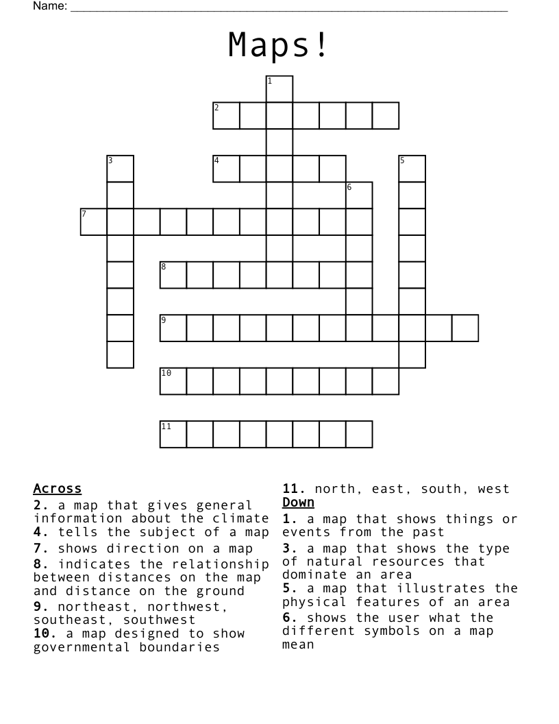 Maps! Crossword