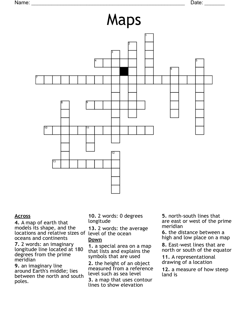 Maps Crossword