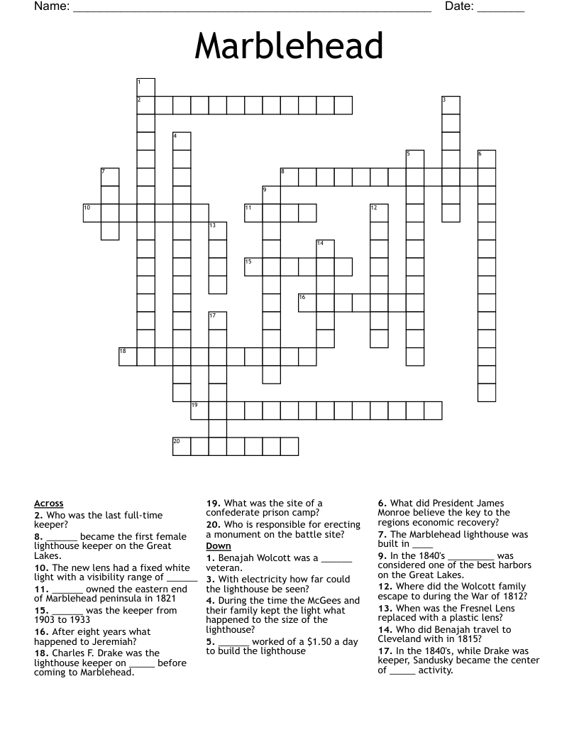 Marblehead Crossword