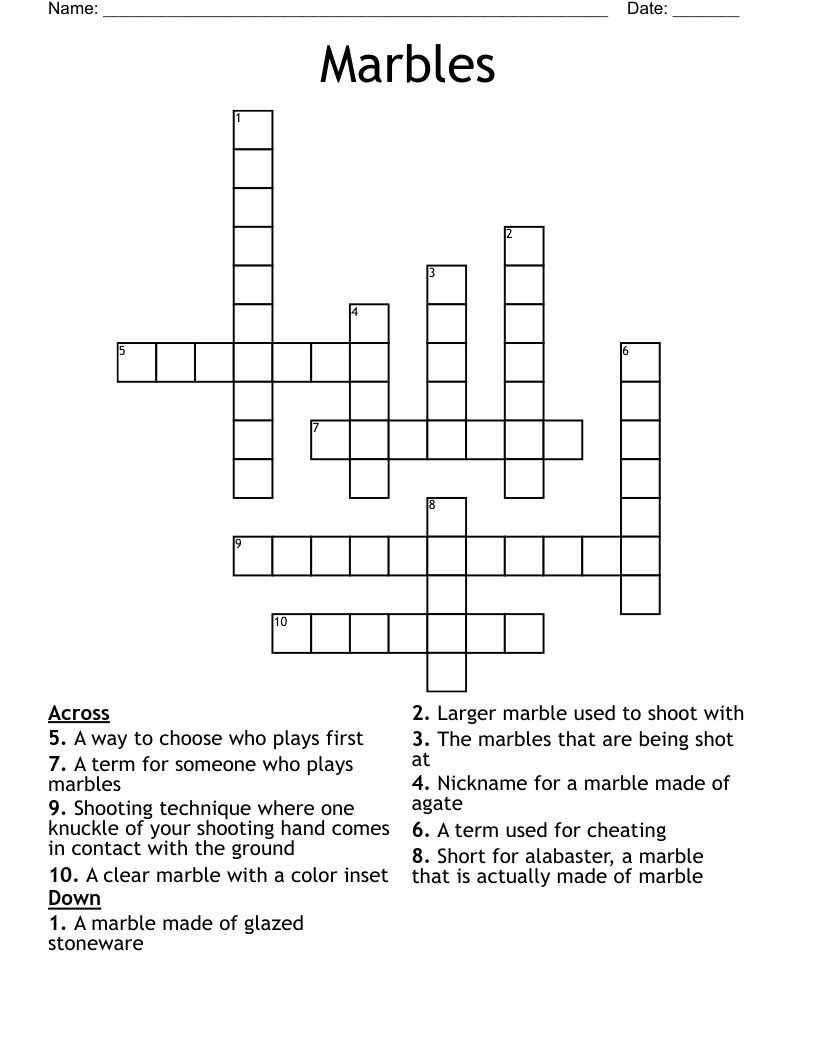 Marbles Crossword