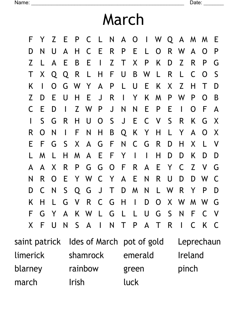 March Word Search