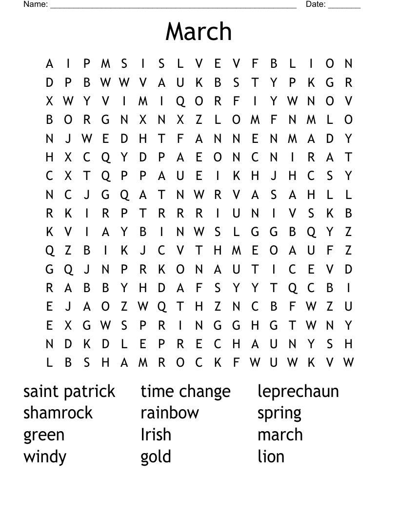 March Word Search