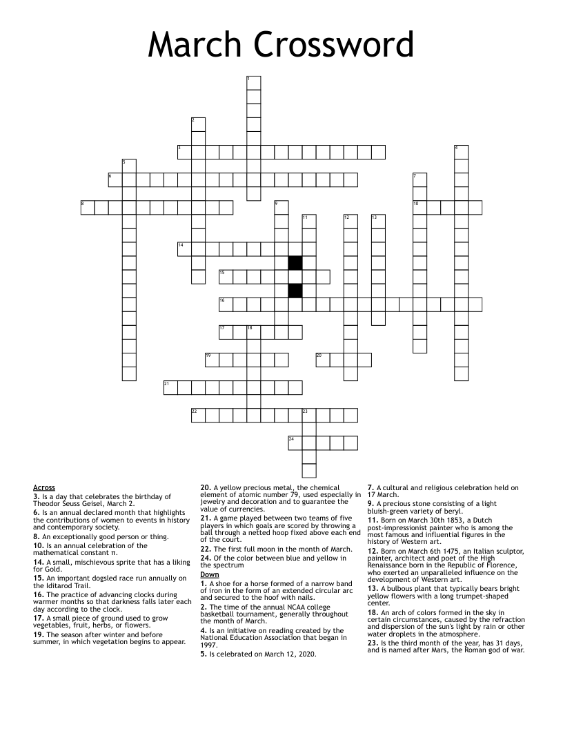 March Crossword 