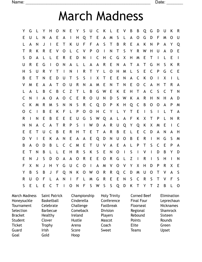 March Madness Word Search