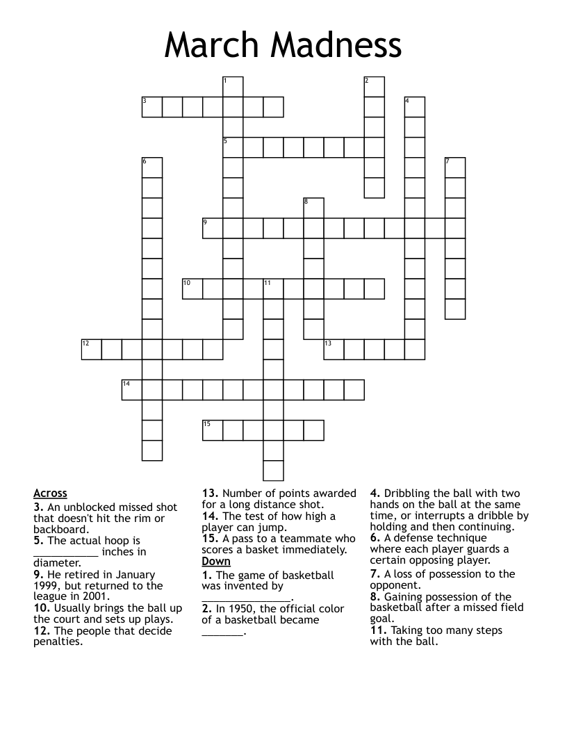 March Madness Crossword