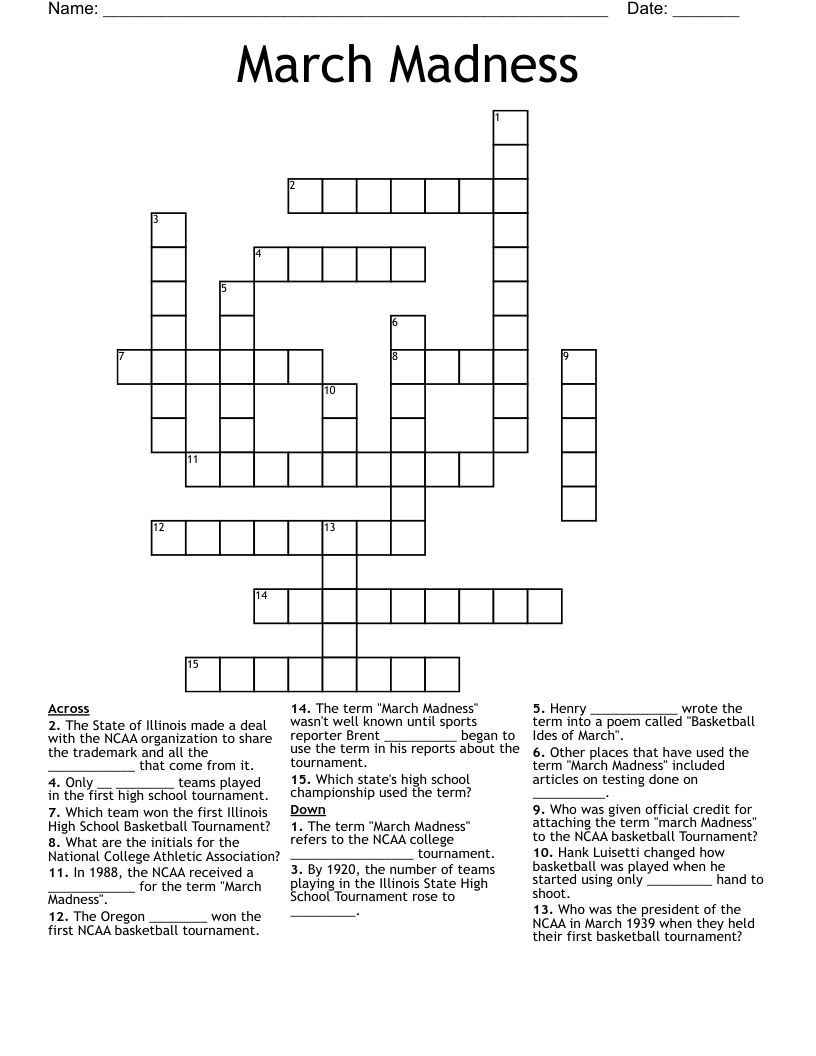 March Madness Crossword