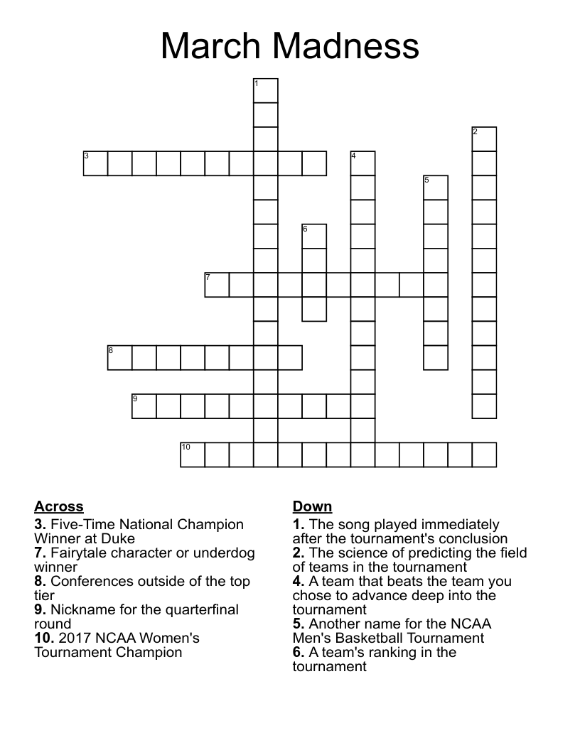March Madness Crossword