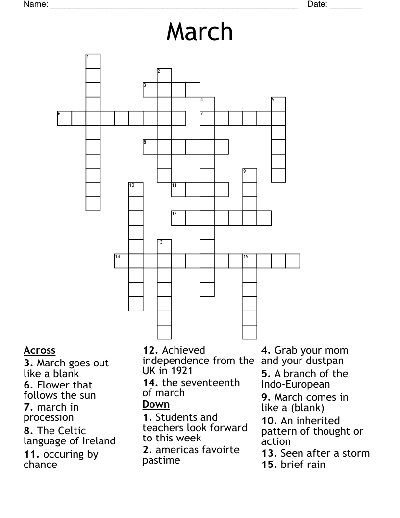 March  Crossword