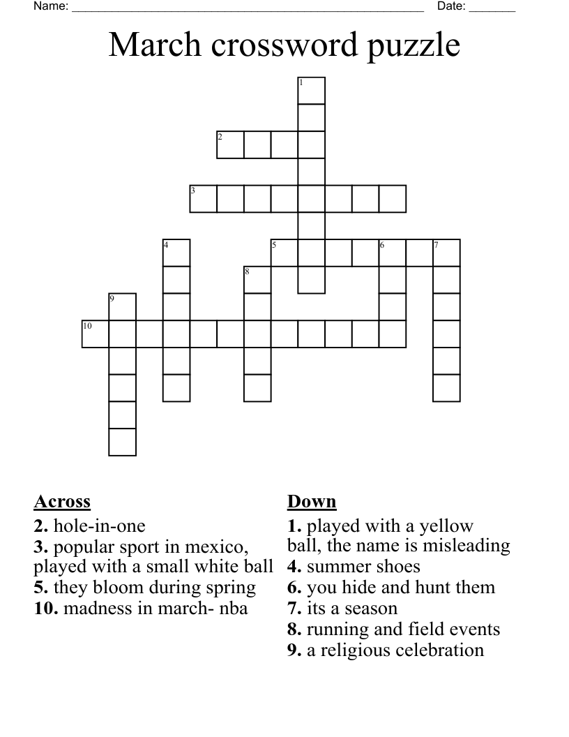 March crossword puzzle