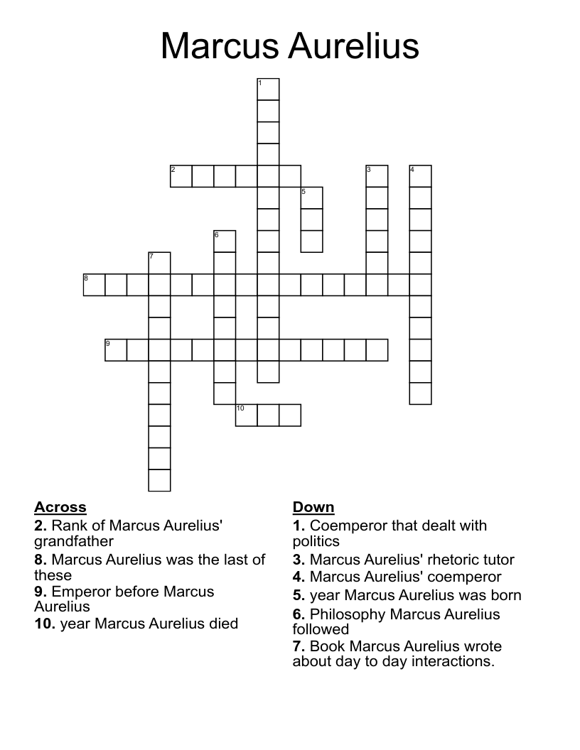 Marcus Aurelius Crossword