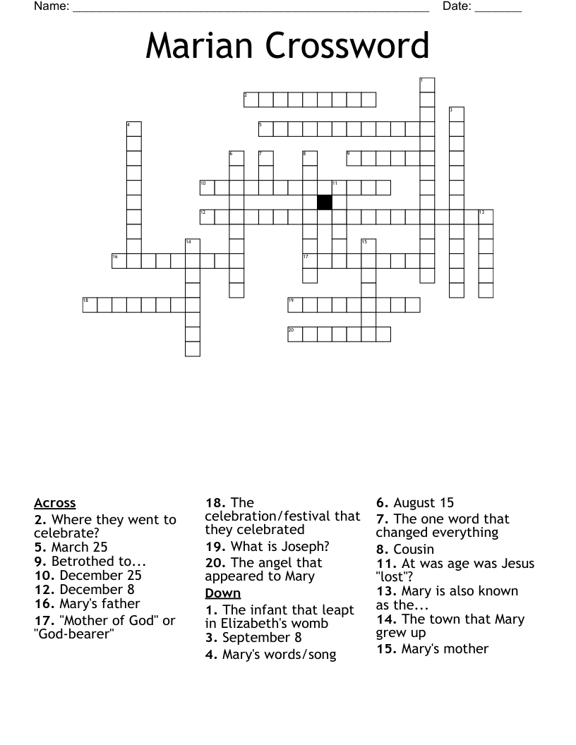 Marian Crossword