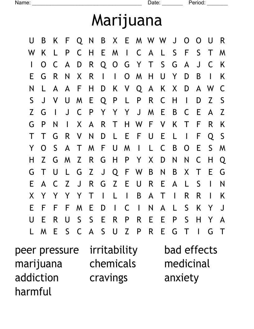 Marijuana Word Search