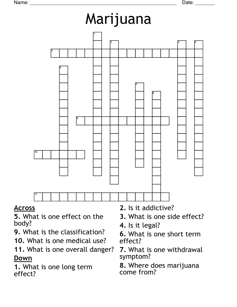 Marijuana Crossword