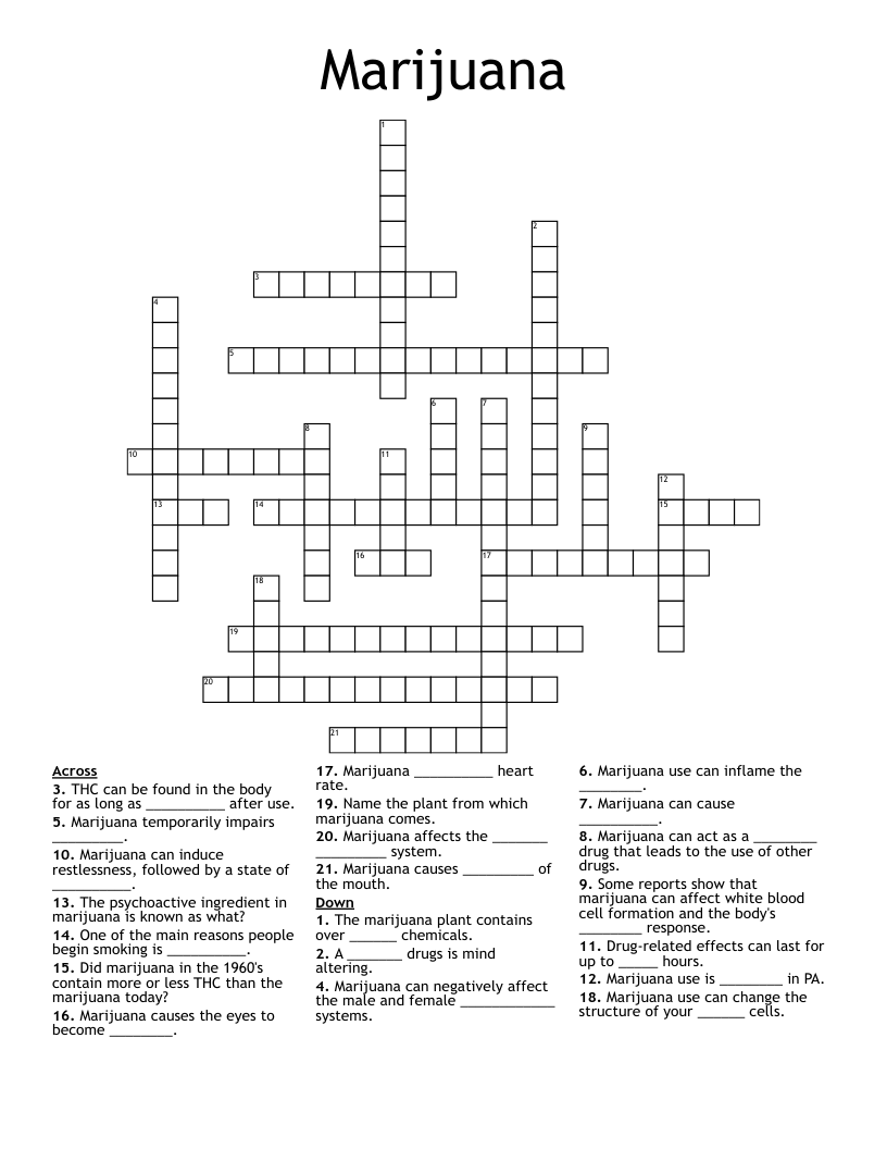 Marijuana Crossword