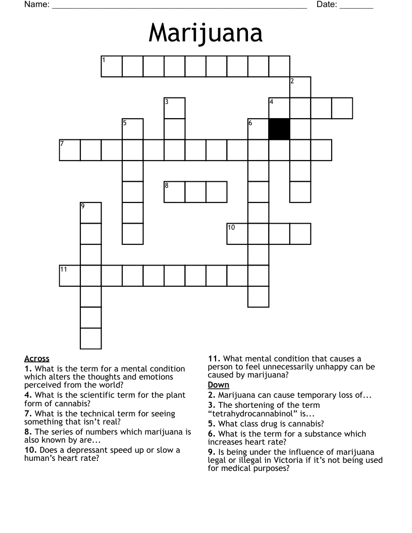 Marijuana Crossword