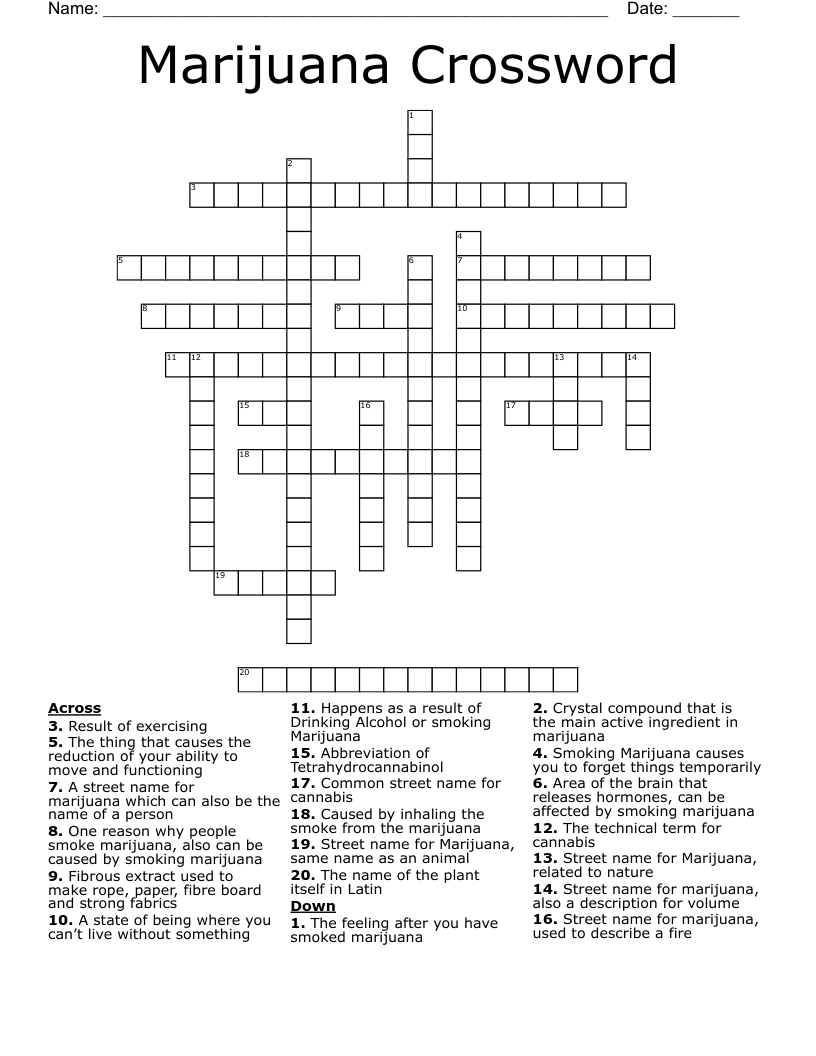 Marijuana Crossword