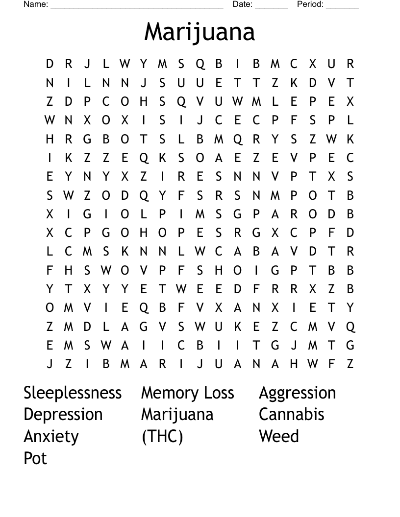 Marijuana  Word Search