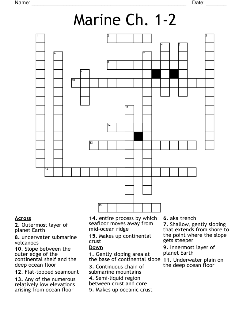 Marine Ch. 1-2 Crossword