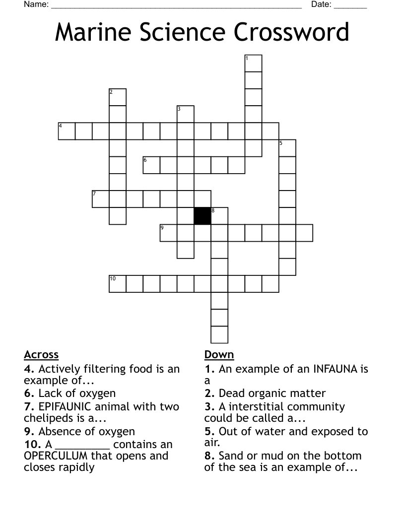 Marine Science Crossword