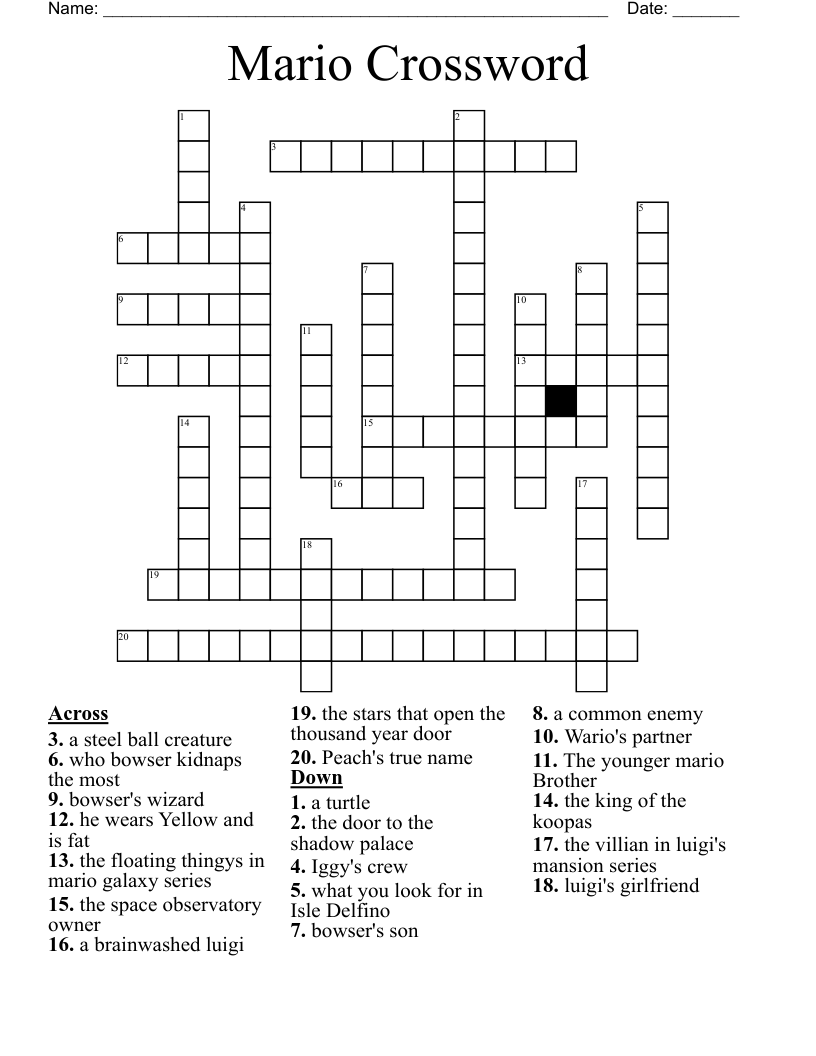 Mario Crossword