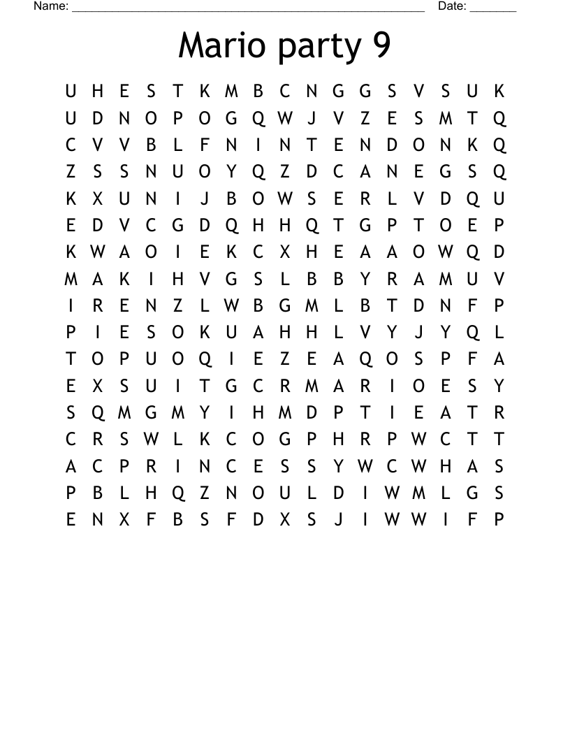 Mario party 9 Word Search
