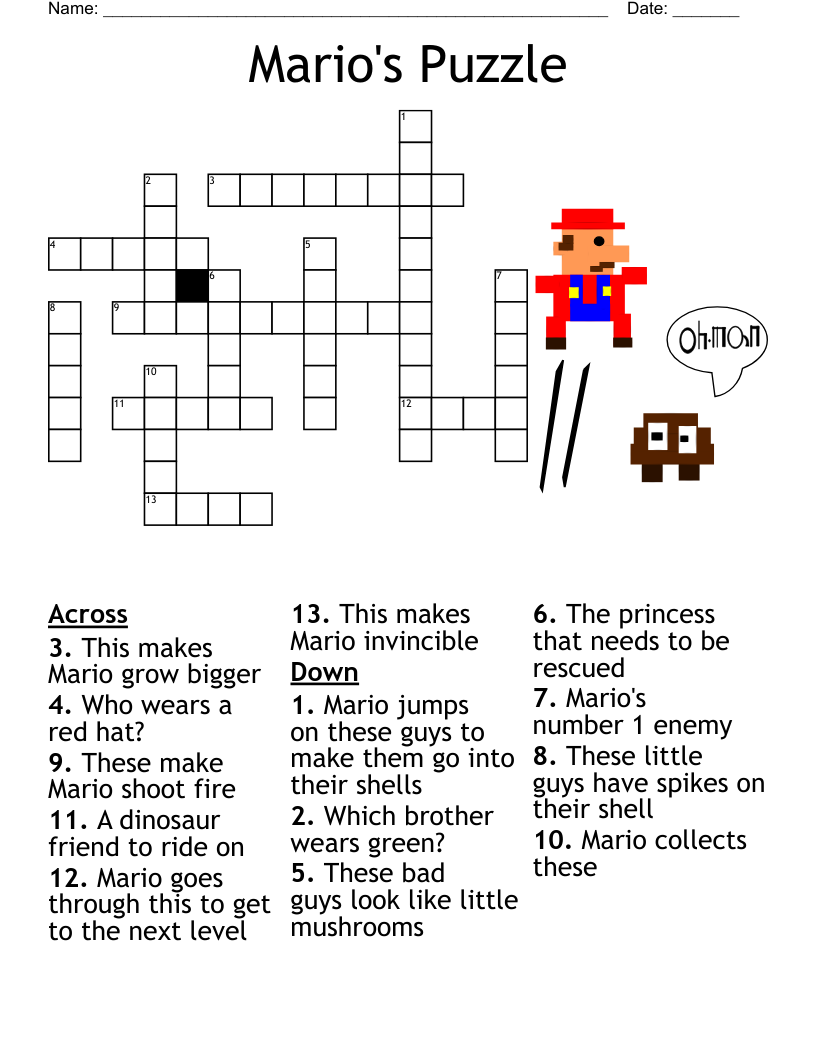 Mario's Puzzle Crossword