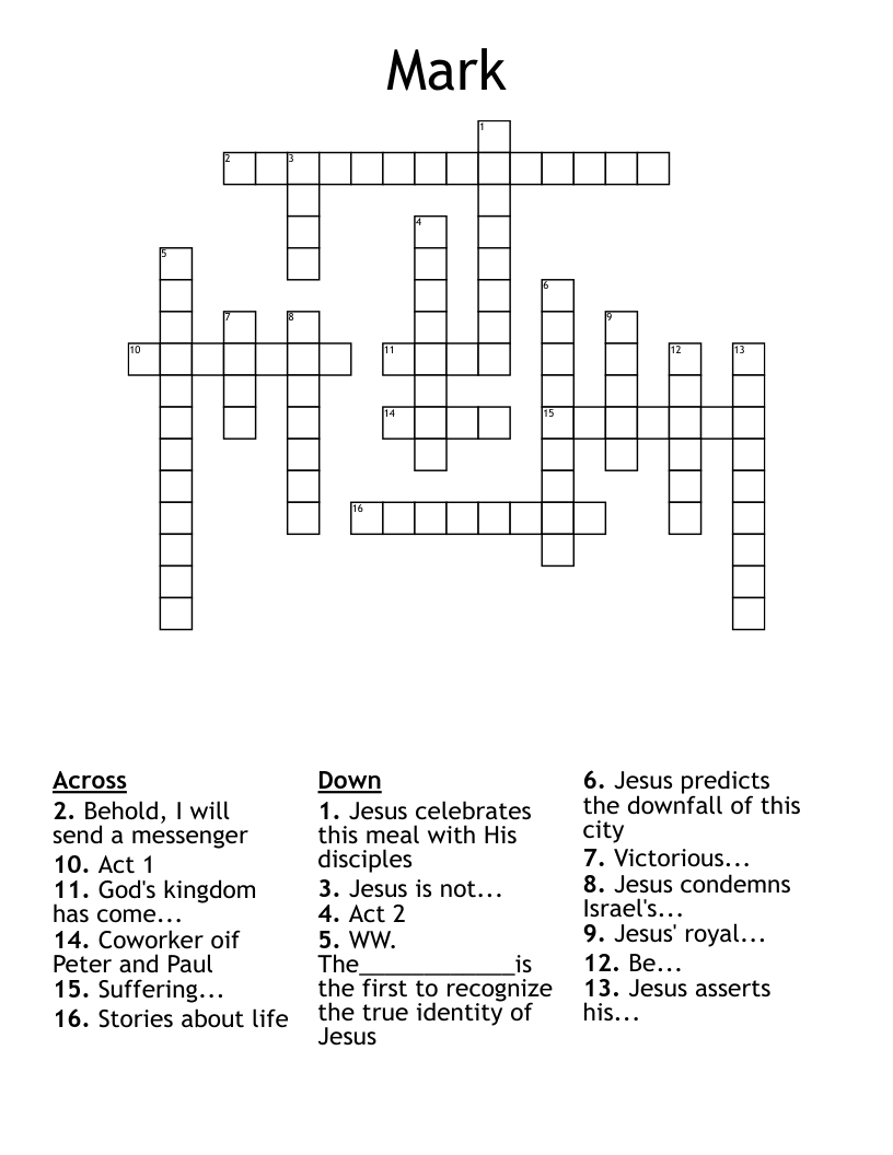 Mark Crossword