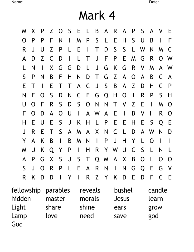 Mark 4 Word Search