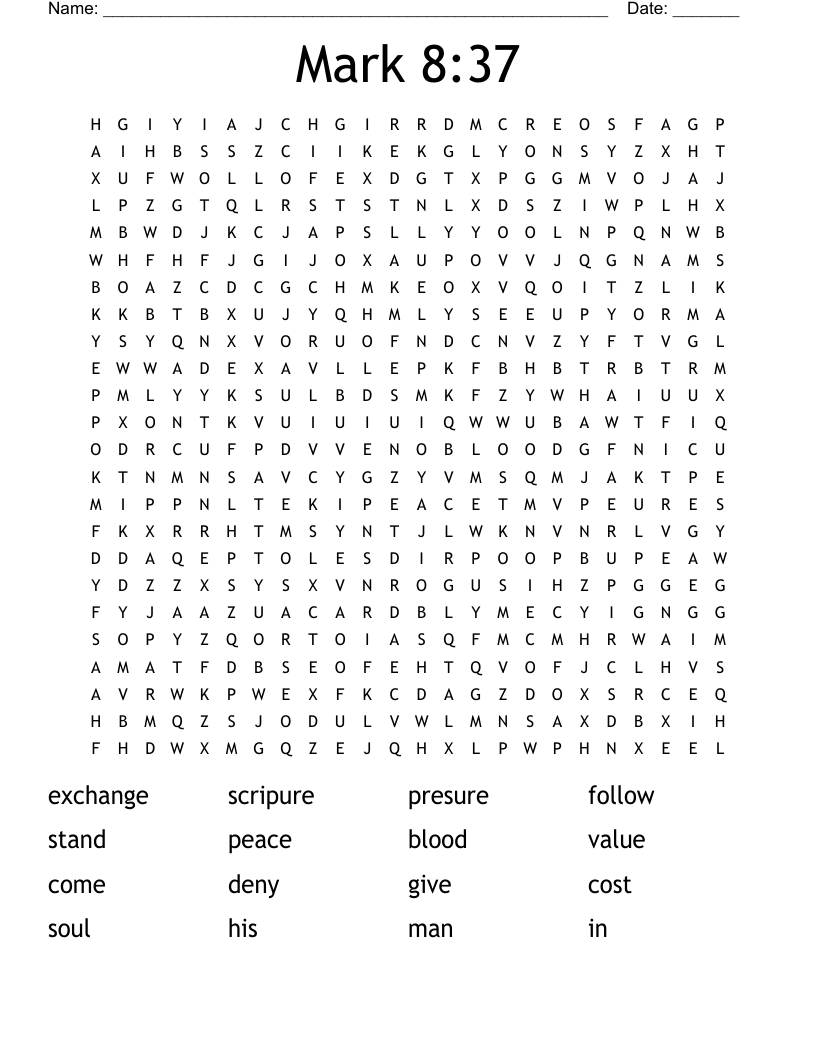 Mark 8:37 Word Search