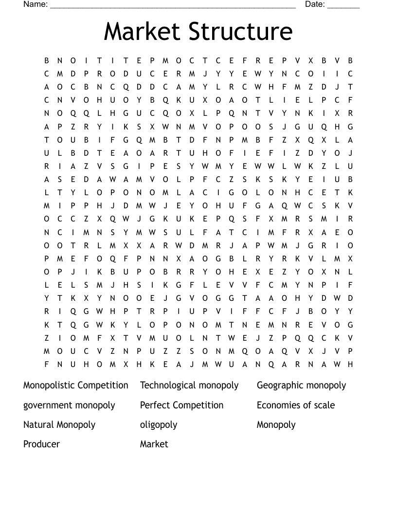 Market Structure  Word Search