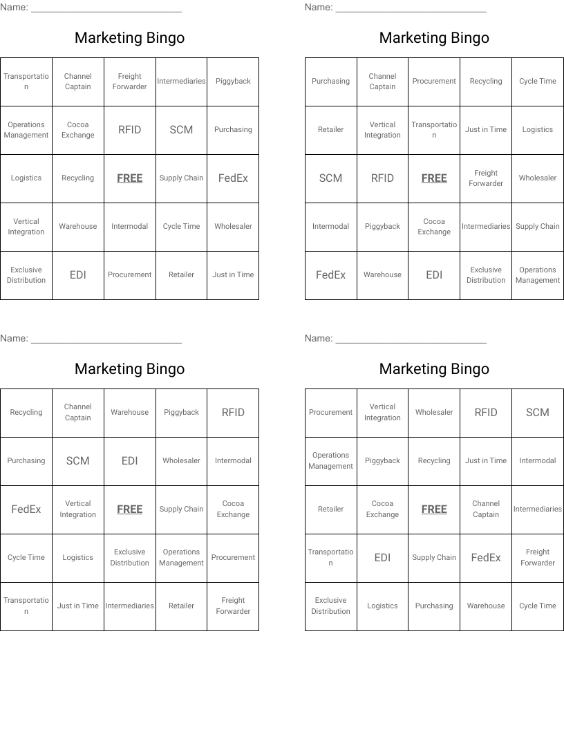 Marketing Bingo