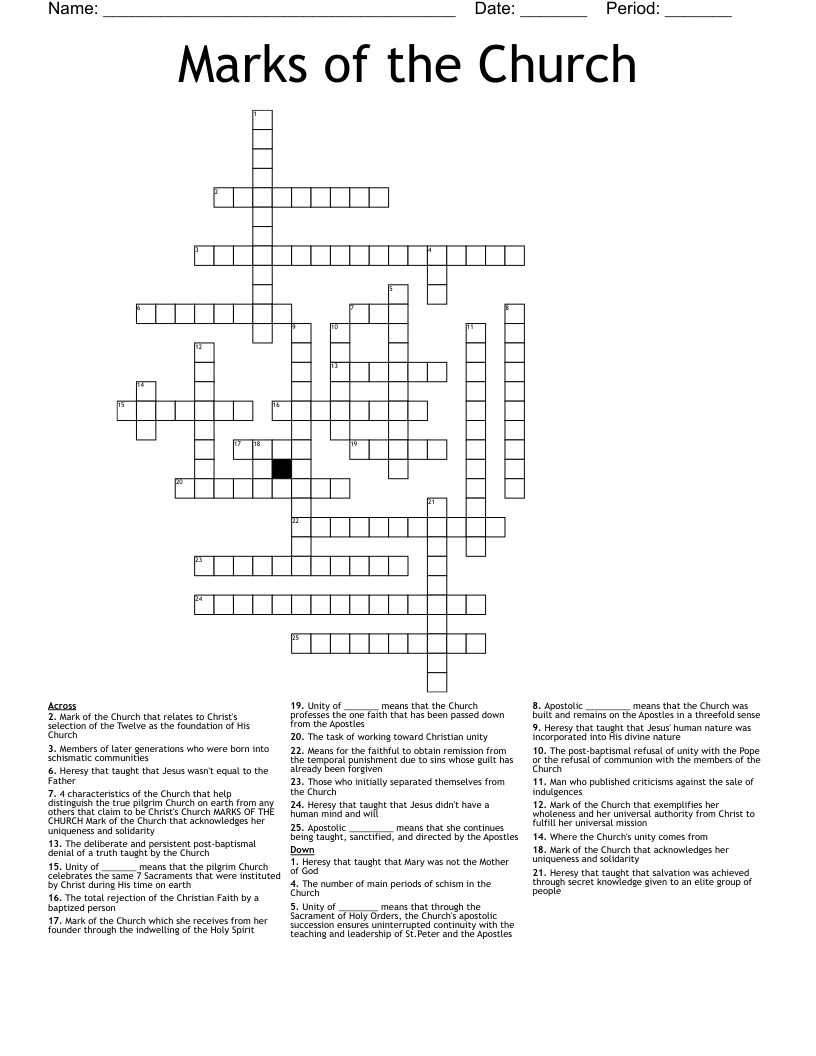 Marks of the Church Crossword