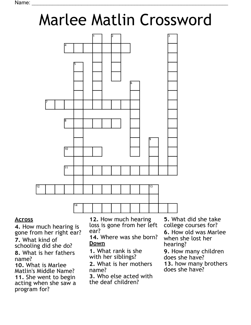 Marlee Matlin Crossword 