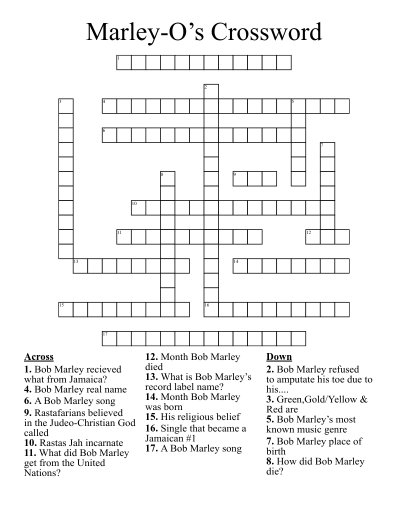 Marley-O’s Crossword