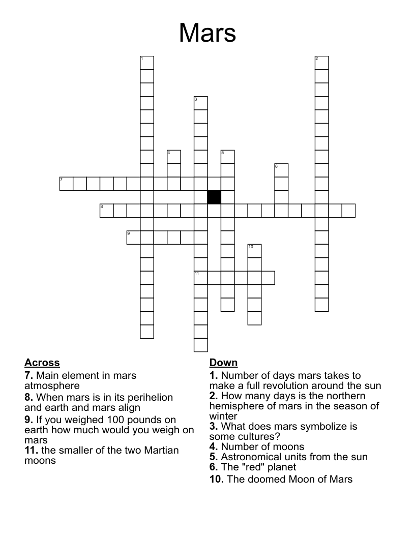 Mars Crossword