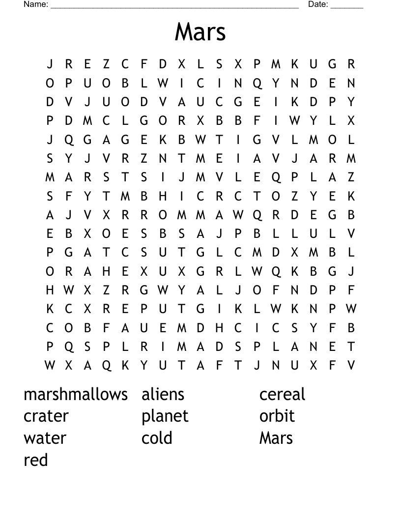 Mars Word Search