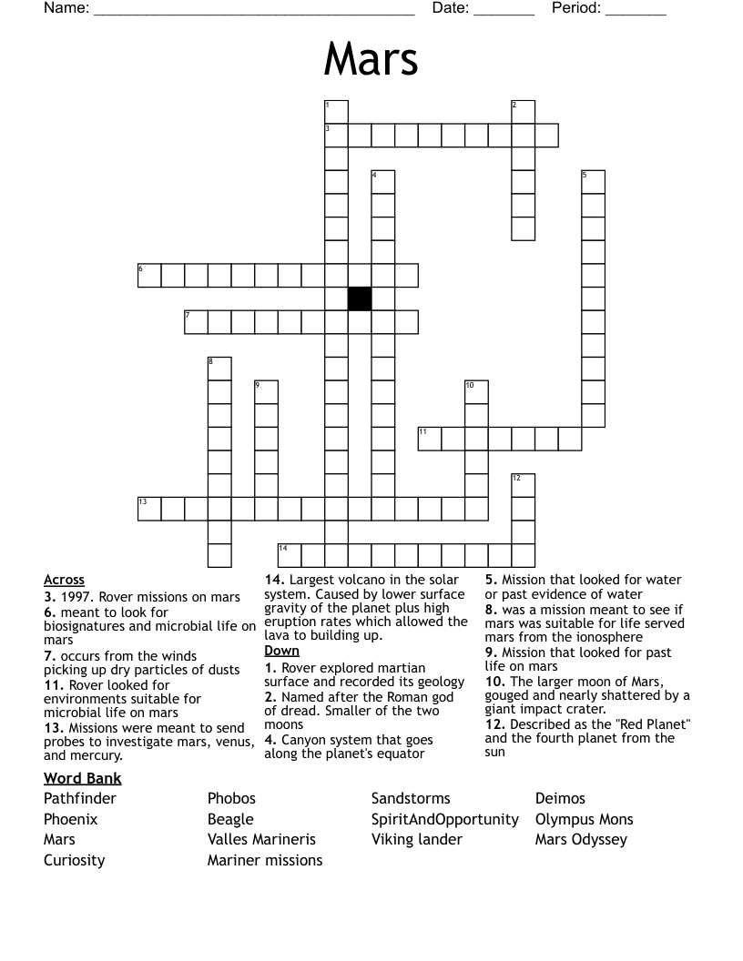 Mars Crossword