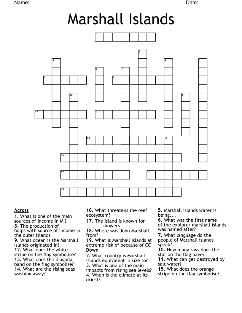 Marshall Islands Crossword