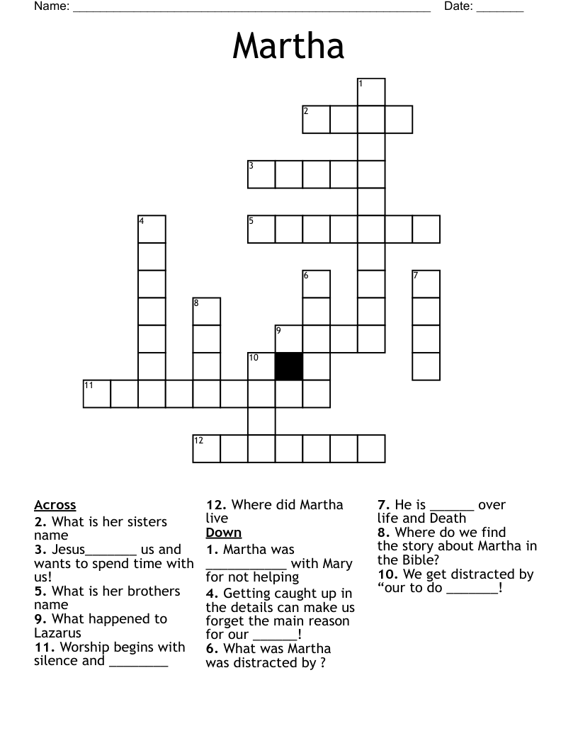 Martha Crossword