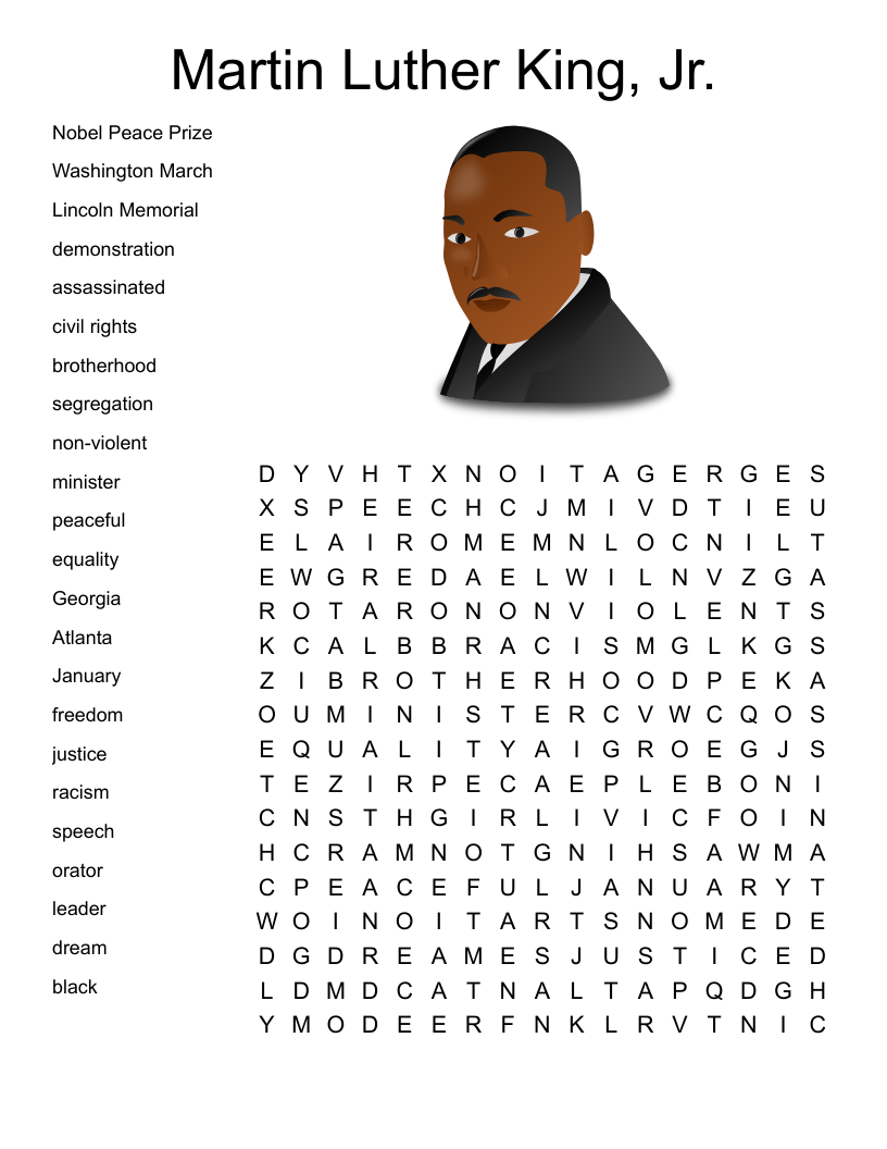 Martin Luther King, Jr. Word Search