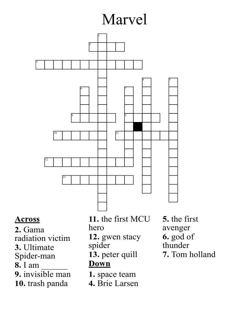 Marvel Crossword
