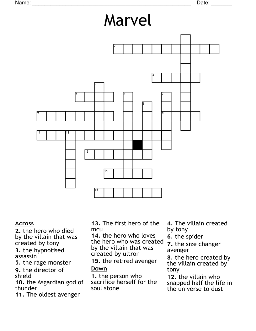 Marvel Crossword