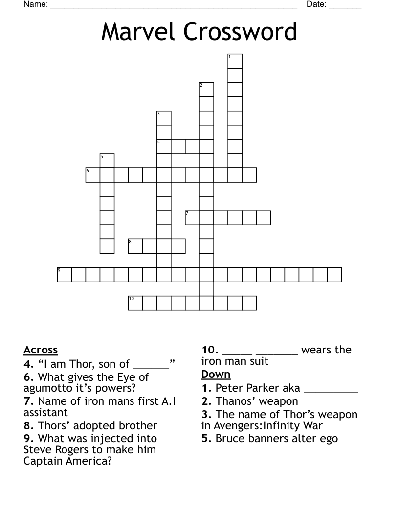 Marvel Crossword