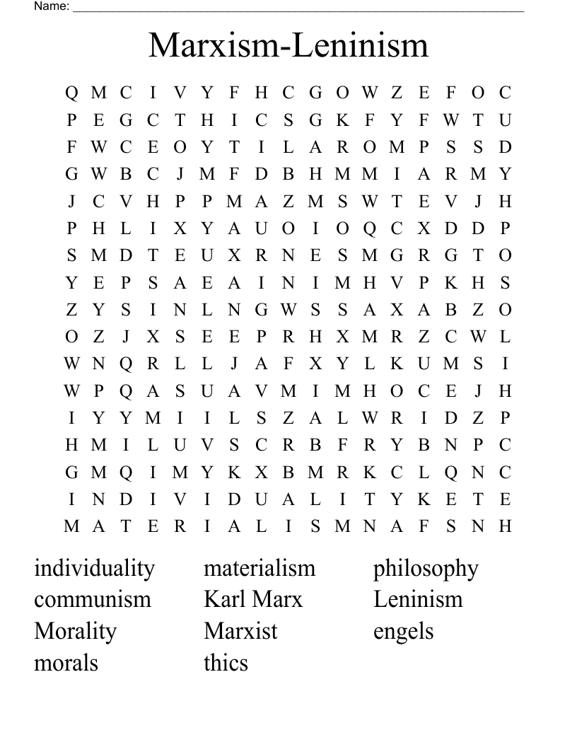 Marxism-Leninism Word Search