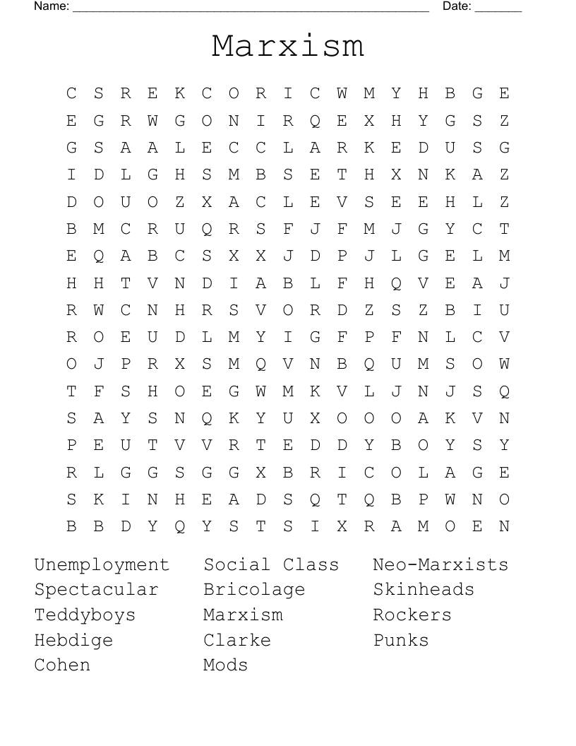 Marxism Word Search
