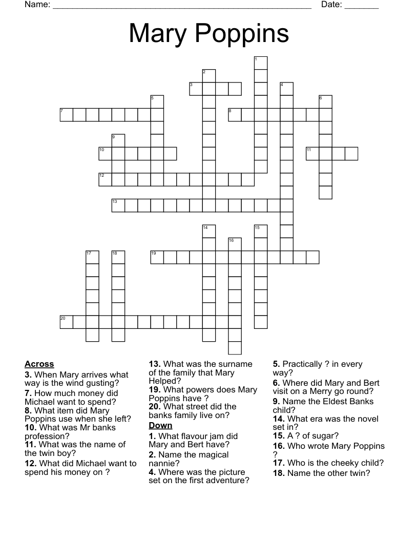 Mary Poppins  Crossword