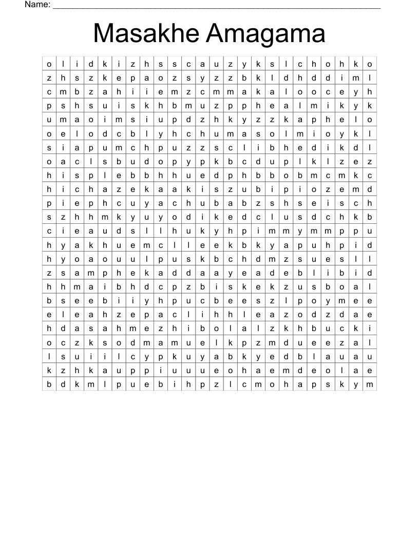 Masakhe Amagama  Word Search