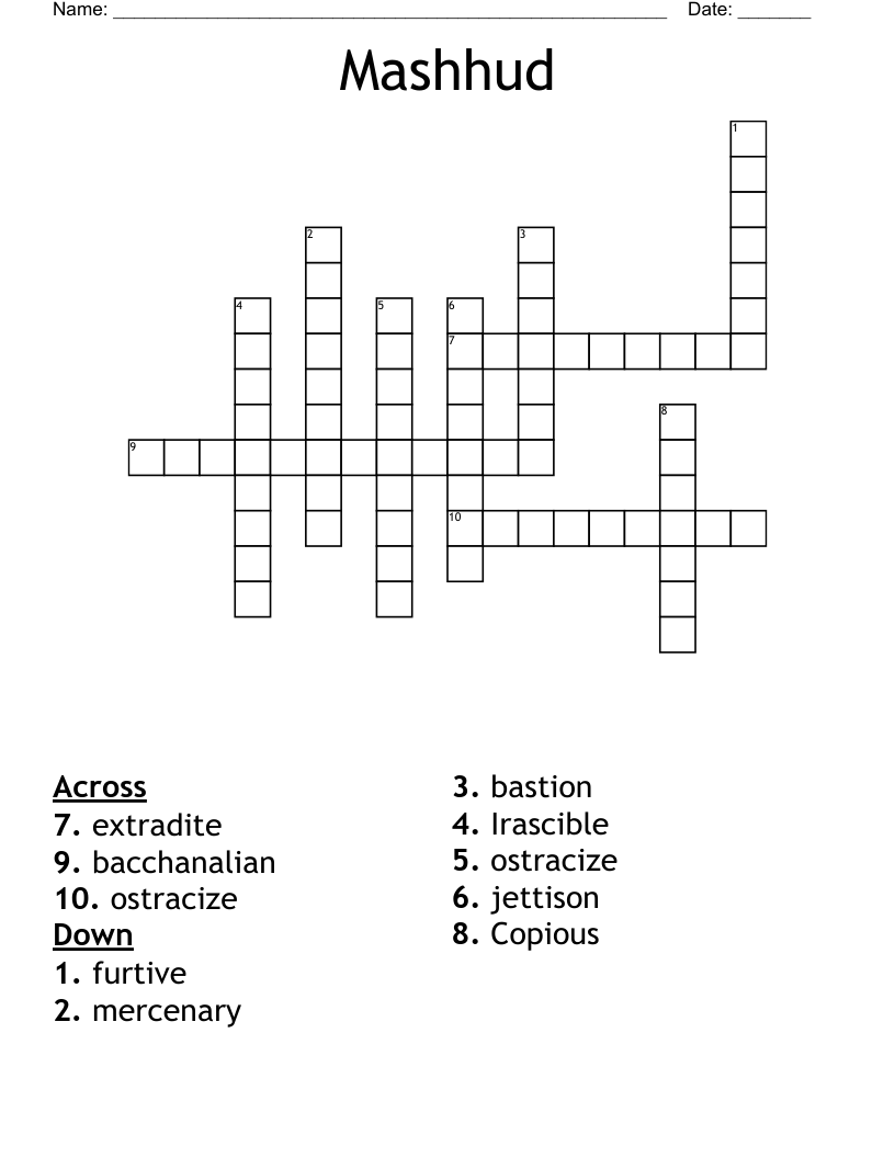 Mashhud Crossword
