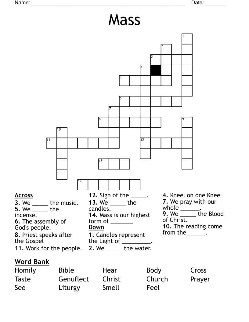 Mass Crossword